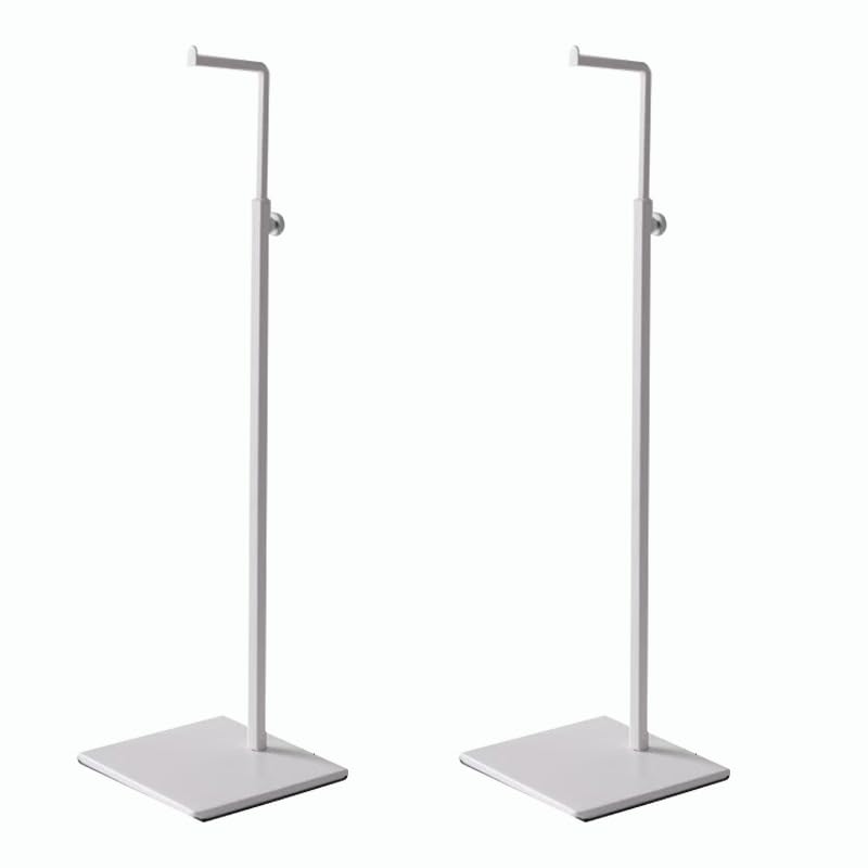 OUYULAI 2 Pack Metal Adjustable Bag Stand Rack Single Hook Holder For Boutique Store, Purses Wig Jewelry Bags Handbag Display Stand Holder (White)