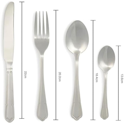 Salter BW12426EU7 Richmond 24-Piece Cutlery Set - 18/10 Stainless Steel Flatware Set, Service for 6, Silverware Set Includes Six Knives, Forks, Tablespoons and Teaspoons, 50 Year Guarantee, Silver