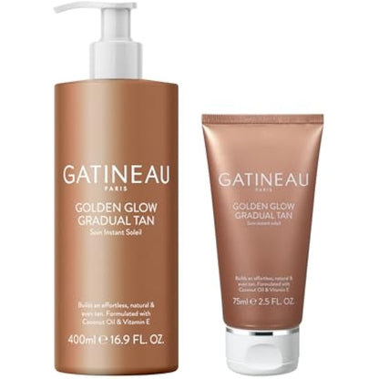 Gatineau - Golden Glow Gradual Tan (400ml) + Golden Glow (75ml), 2 in 1 Moisturiser & Self Tanning Lotion
