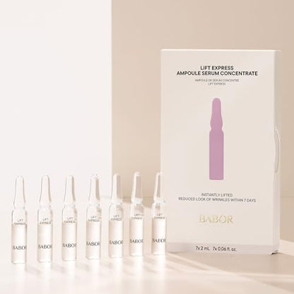 BABOR Lift Express Anti-Aging Serum Ampoules for the Face, for Immediate Anti-Wrinkle Effect, Vegan Formula, 7 x 2 ml Concentrated Ampoules