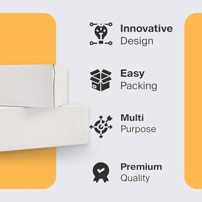Packaging Hero 20 x 15 X 10 cm (aprox. 8" x 6" x 4") White Corrugated Cardboard Mailing Boxes, gift boxes, e-commerce box with free clear round stickers (10 pack)