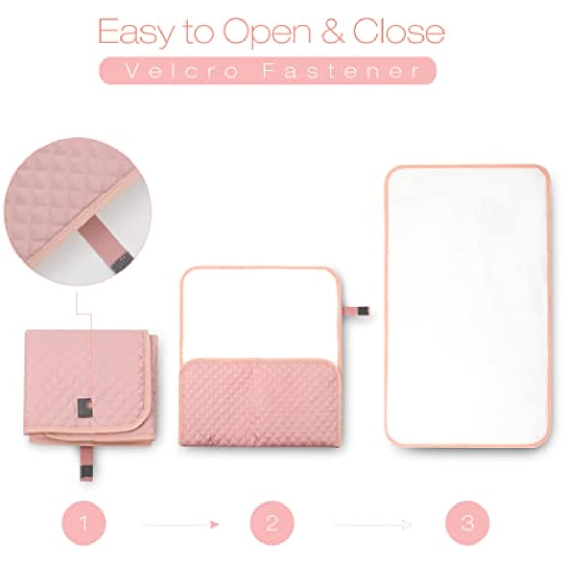 Lekebaby Foldable Baby Change Mat - Travel Portable, Quilted Pink (MY-0006PK02UKEY)