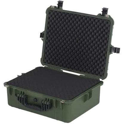 MEIJIA Waterproof Hard Camera Case with Customizable Fit Foam, Fit for Drones,Camera,Lens (Green, 20.62"x16.85"x8.11")