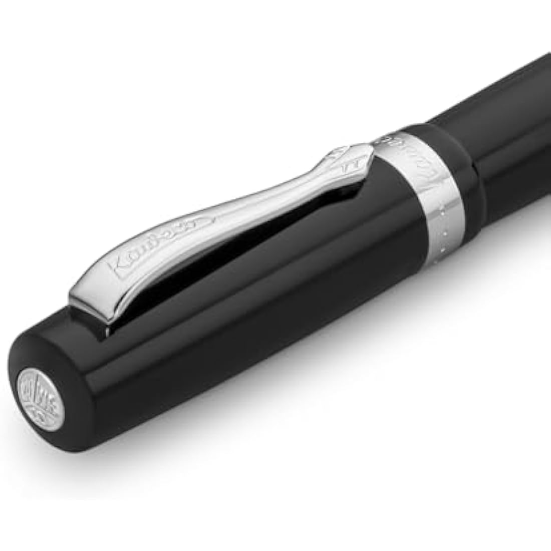Kaweco STUDENT Black Fountain Pen I Premium Acrylic Fountain Pen for Ink Cartridges I Nostalgic Fountain Pen in Black with Silver Details I Student Pen 16 cm I Nib: M (Medium)