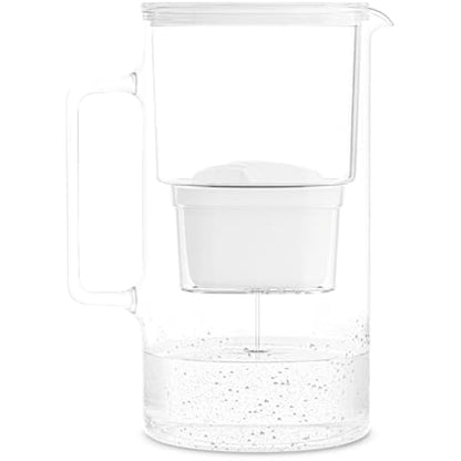 Wessper Glass Water Filter Jug + 1 Water Filter Cartridge | Replacement for Dafi Unimax Aquaphor A5 BRITA Maxtra+ PHILIPS AWP212/10 filter | 3 Litre | White