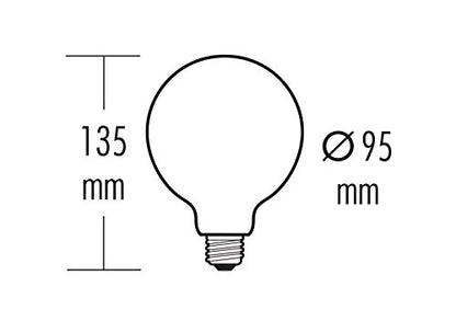 greenandco E27 G95 LED Vintage Filament Bulb Silver Grey 5W 200lm 1800K Extra Warm White 360 230V, no Flicker, not dimmable, 4-Pack