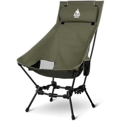 OneTigris Dragonhide Oversized Camping Chair with Pillow Design, Comfortable Widened Seat Folding, 275 lbs Capacity