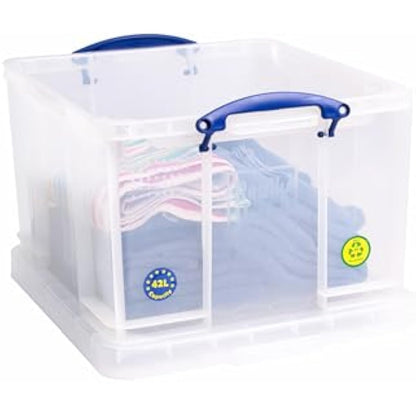 Really Useful Plastic Storage Box 42 Litre Clear
