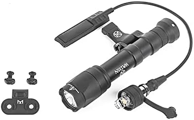 SBGJMY M640C Tactical Torch Flashlight 800 Lumen with Pressure Pad and Tail Button Switch Rotating Mount Torch for Mlok/Keymod and 20mm Picatinny Rail System (Black)