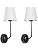 GLADFRESIT Modern Wall Light Set of 2 White Fabric Shade Wall Sconce Hardwired Indoor Wall Lamp for Living Room Dining Room Bedside Reading