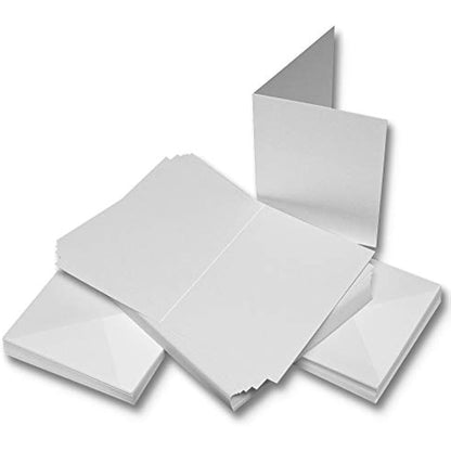 Craft UK 2043 Premium 40, 300 GSM 6x6 Card & Envelopes, White 300 GSM