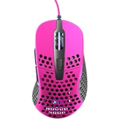 Xtrfy M4 RGB, Ultra-Light Wired Gaming Mouse, Ergonomic Design for Right-Handers, Pixart 3389 Sensor, Adjustable RGB Lighting, Pink Edition