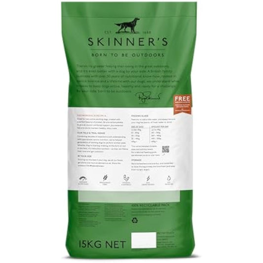 Skinner’s Field & Trial Working 26 – Complete Dry Adult Dog Food, For Active Dogs, Greedy Eaters, High Energy, 15kg