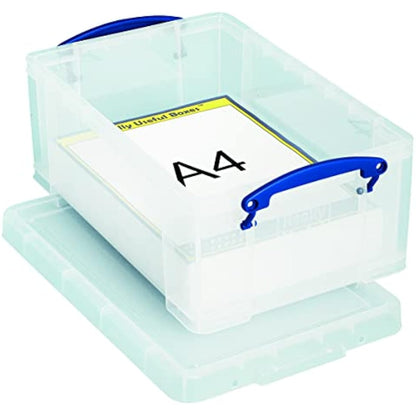 Really Useful Box Plastic Storage 9 Litre Clear