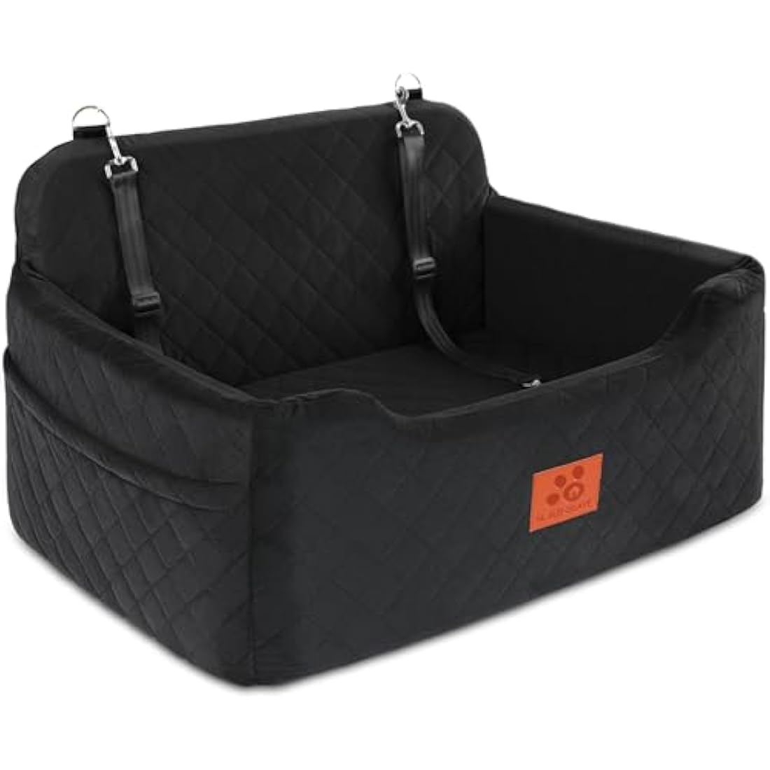 Dog Car Seat for Medium/Large Dogs, Dog Booster Seat for Dog Under 50lbs or 2 Small Dogs, Detachable and Washable Pet Car Seat, Multi-Functional Travel Dog Bed & Dog Sofa(Black)