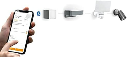Steinel Wall Light L 840 SC Silver, LED Outdoor Light, 160° Motion Detector, Networkable, can be Operated via App, 9.5 W