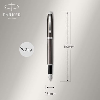 Parker IM Fountain Pen | Dark Espresso | Medium Nib with Blue Ink Refill | Gift Box