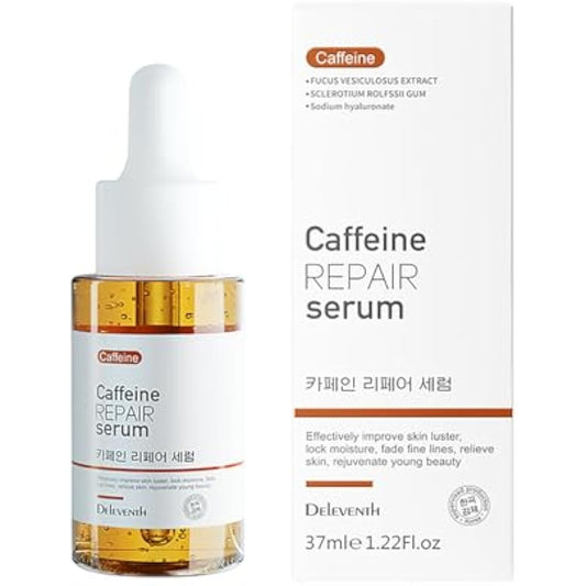 DEleventh Korean Brand Caffeine Repair Face Serum 37ml / with Natural Extracts, Anti-Aging, Reduce Puffiness, Deeply Hydrate, Improve Skin, Fade Fine Lines, Relieve and Revitalize Skin