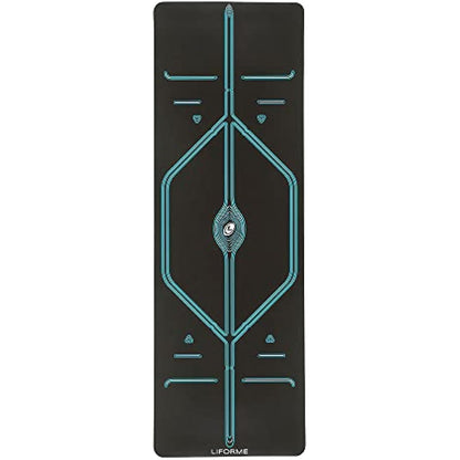 Liforme XL Yoga Mat – Free Yoga Bag Included - Patented Alignment System, Warrior-like Grip, Non-slip, Eco-friendly, sweat-resistant, long, wide, 4.2mm thick mat for comfort