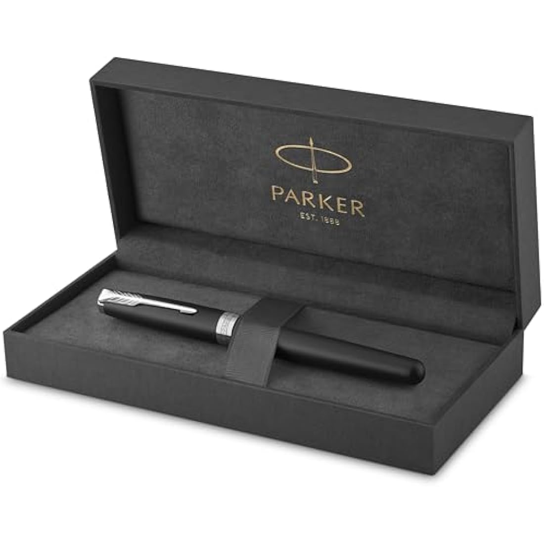Parker Sonnet Fountain Pen | Matte Black Lacquer with Palladium Trim | Medium Nib | Gift Box
