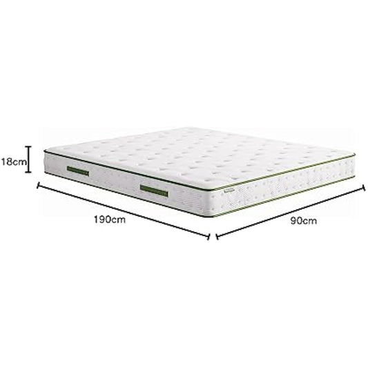 Novilla Gel Memory Foam Pocket Sprung Mattress, 7 Inch Single Mattress Medium Firm, 3FT Hybrid Mattress with Skin-friendly Oeko-tex Fabric and Breathable CertiPUR-US Foam 90x190x18cm