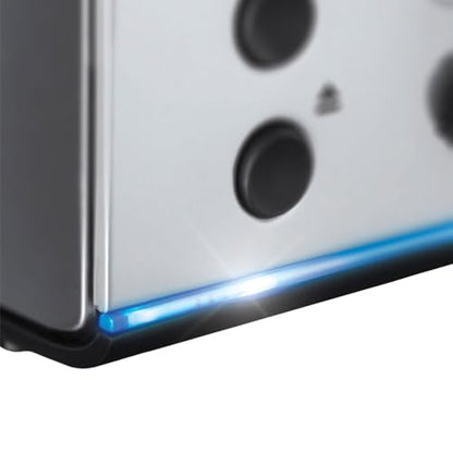 Russell Hobbs 4 Slice Buckingham Toaster with Fast toast technology - (Blue light strip indicates toasting, Independent & Extra wide slots, 2400W,