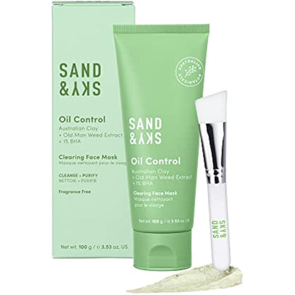 Sand & Sky Oil Control Blemish Clearing Clay Face Mask with Salicylic Acid & Niacinamide - Blemish Fighting Mask, Minimizes Redness, Tightens Pores