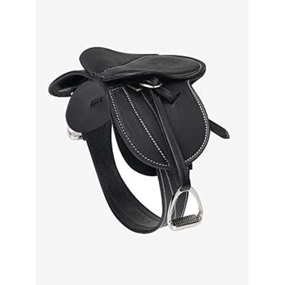 LeMieux Toy Pony Saddle - Black - Fine Grain Leather - Suitable for Ages 8 Years +