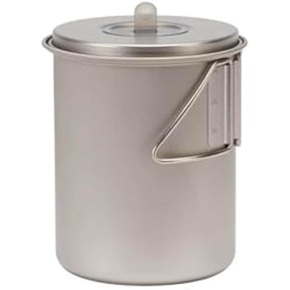 Snow Peak Titanium Mini Solo Combo Cookset, Japanese Titanium, Ultralight and Compact for Camping and Backpacking,Silver,Pot: 10.8 x 13cm, Cup: 10.9 x 7.1cm | Stowed: 11 x 13cm