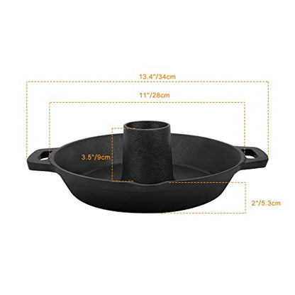 onlyfire Cast Iron Chicken Roaster Stand, BBQ Poultry Roaster Pan with Pour Spout and Handle, Barbecue Accessory for Grill and Oven