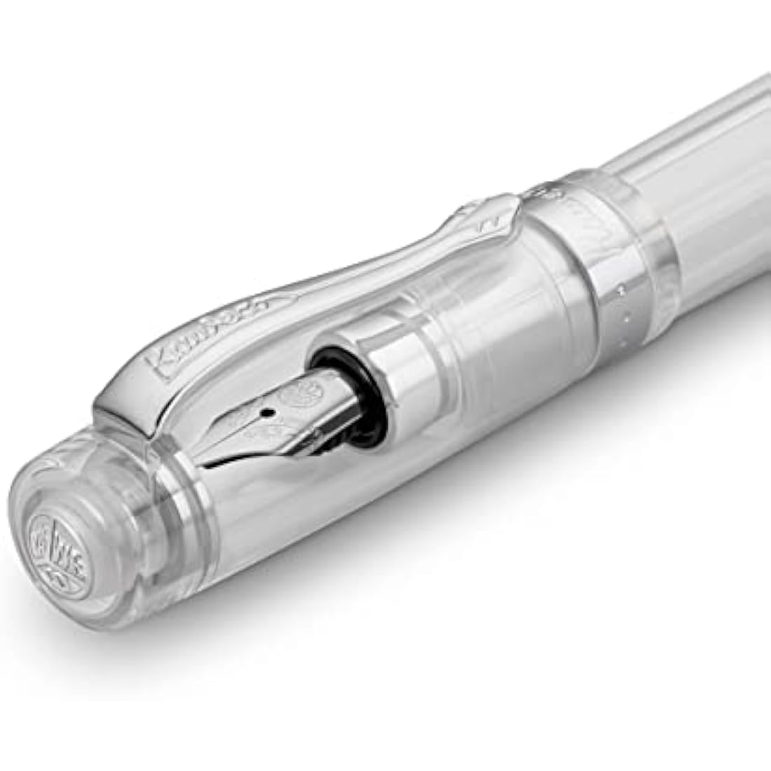 Kaweco STUDENT Transparent Fountain Pen, Premium Fountain Pen for Ink Cartridges with Steel Nib, Nostalgic Luxury Fountain Pen, 16 cm, Nib Width: M (Medium)