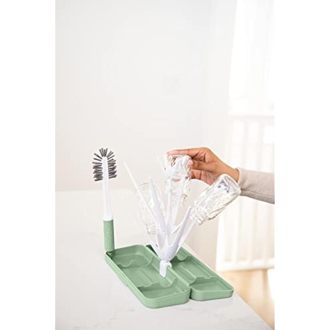 Ubbi Bottle Drying Rack, Sage, One Size