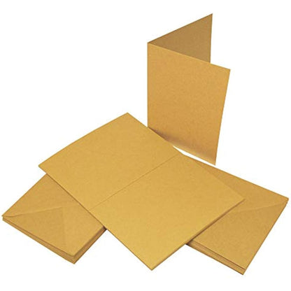 Craft UK 2049 C6 Kraft Card and Envelope pack of 50 - Brown