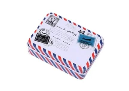 SquarezhenBo Creative Beautiful Mini Tin Metal Container Small Rectangle Storage Box Case Envelope Sneakers and Bins Storage and Organisation