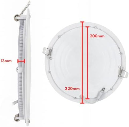 JANDEI – Pack of 20 18W LED Recessed Ceiling Lights, downlights Round, Flat, with matt White Aluminium Ring, Driver Included, Neutral White Light 4200K