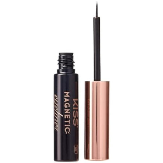 KISS Magnetic Lash Collection Magnetic Eyeliner, Black, Smudge Proof, Biotin Infused Magnetic Eyeliner with Precision Tip Brush