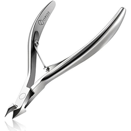 FERYES Cuticle Clipper Professional Manicure and Pedicure Cuticle Remover Tools, Medical Grade Stainless Steel, 5mm Jaw- 1 Piece (Silver)