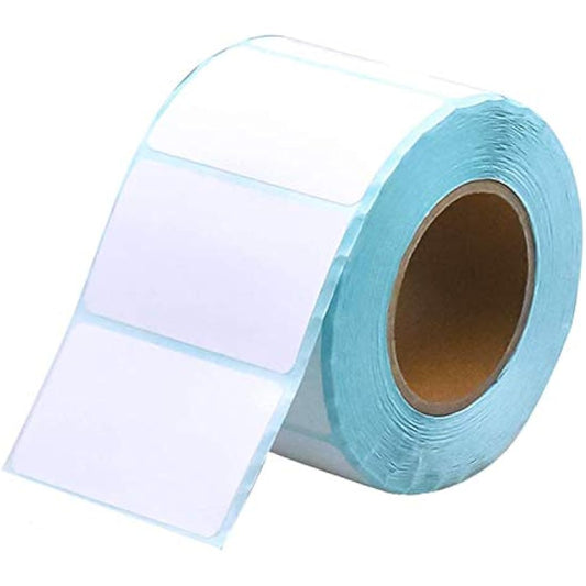 MELODYING 1000 Self Adhesive Label Sticker Address Labels Blank Roll 40mm x 20mm Office Kitchen White Food Labels for Catering Food Jars Sticky Stickers for Office Kitchen Printer
