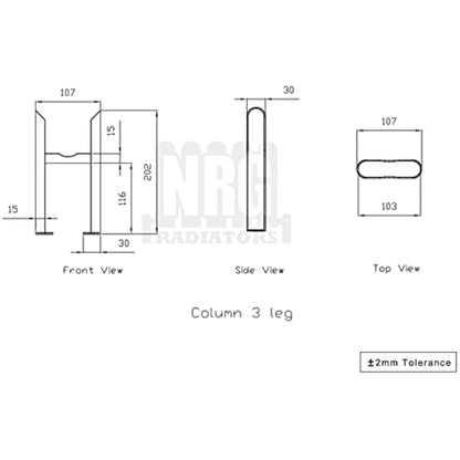 NRG Pair of Floor Mounting Feet for Traditional 3 Column Radiators Anthracite