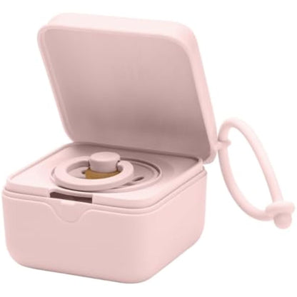 BIBS Dummy Box with Elastic Band Steriliser Box for Dummies 100% BPA Free Material Blossom