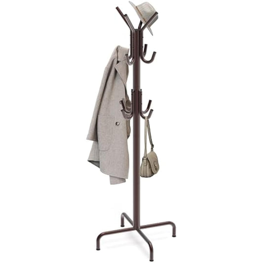 Simple Houseware Standing Coat and Hat Hanger Organizer Rack, Bronze