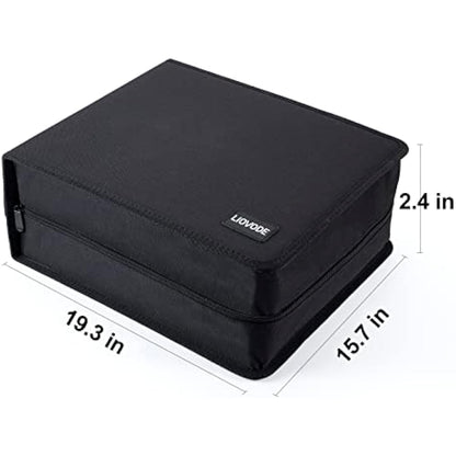 LIOVODE DVD Case 200 DVDs and 100 Booklets Capacity, Storage CDs with Booklet Inserts Media Organizer Holder Black CD Wallet for Home and Car