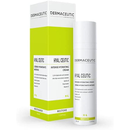 Dermaceutic Hyal Ceutic - Intense 24hr moisturizing cream with Hyaluronic acid, Aloe Vera, Vitamin E and Jojoba oil - 40ml