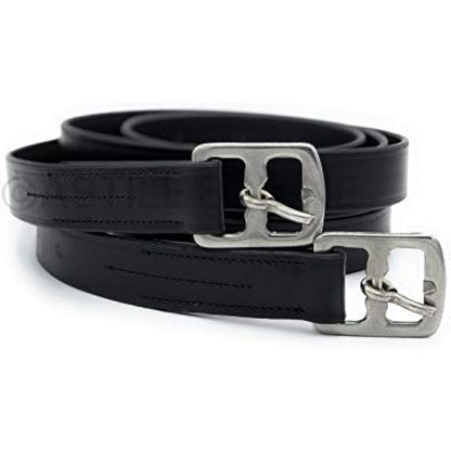 Leather Stirrup Leathers Adults Or Childs Black Brown Color Strong Leather With Soft Finish (54-Inch, Black)