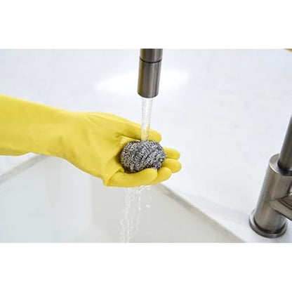 Spontex The Essentials Tough Metal Scourers | Stainless Steel Scouring Sponges | Heavy Duty for Easy Washing Up, Grease Removal and Dish Scrubbing | 12 x 4 Pack (48 Total)
