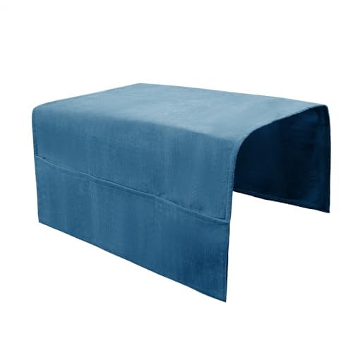 JIAHG Luxurious Chenille Sofa Armrest Organizer with 3 Side Pockets Universal Couch Armchair Caddy Storage Bag Armrest Cover Tidy Table Space Saver