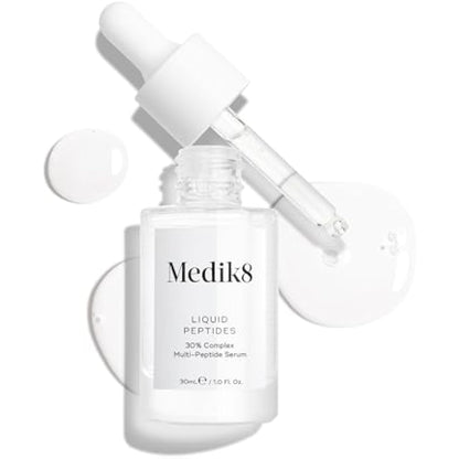 Medik8 Liquid Peptides - 30% Multi-Peptide Age-Defying Serum - Drone-Targeted Technology Smooths & Plumps Wrinkles - Supports Collagen Producing Cells - 30ml