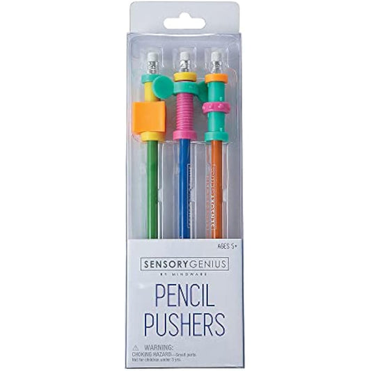 Sensory Genius by Mindware | Pencil Pushers | Pencil Accessories | Fidget Toys | Ages 5+ | 1 Player, Orange,Blue,Green, [Multiple] Bright Colors