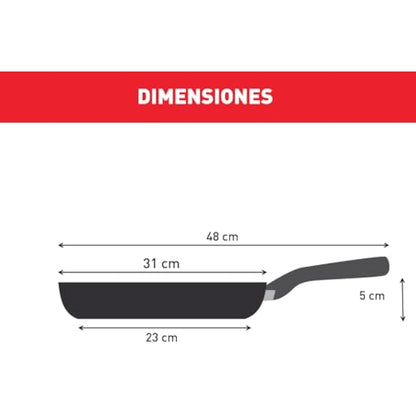 Tefal Titanium Essential Frying Pan 30 cm, Non-Stick Coating, Metal Safe, Compatible with All Hobs Except Induction, Flawless Glide, Everyday Use, B9410744