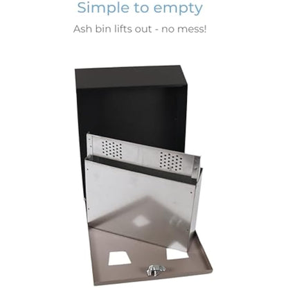 Cathedral Products Outdoor Ashtray with 3.1L Ash Bin & Integrated Extinguisher Panel
